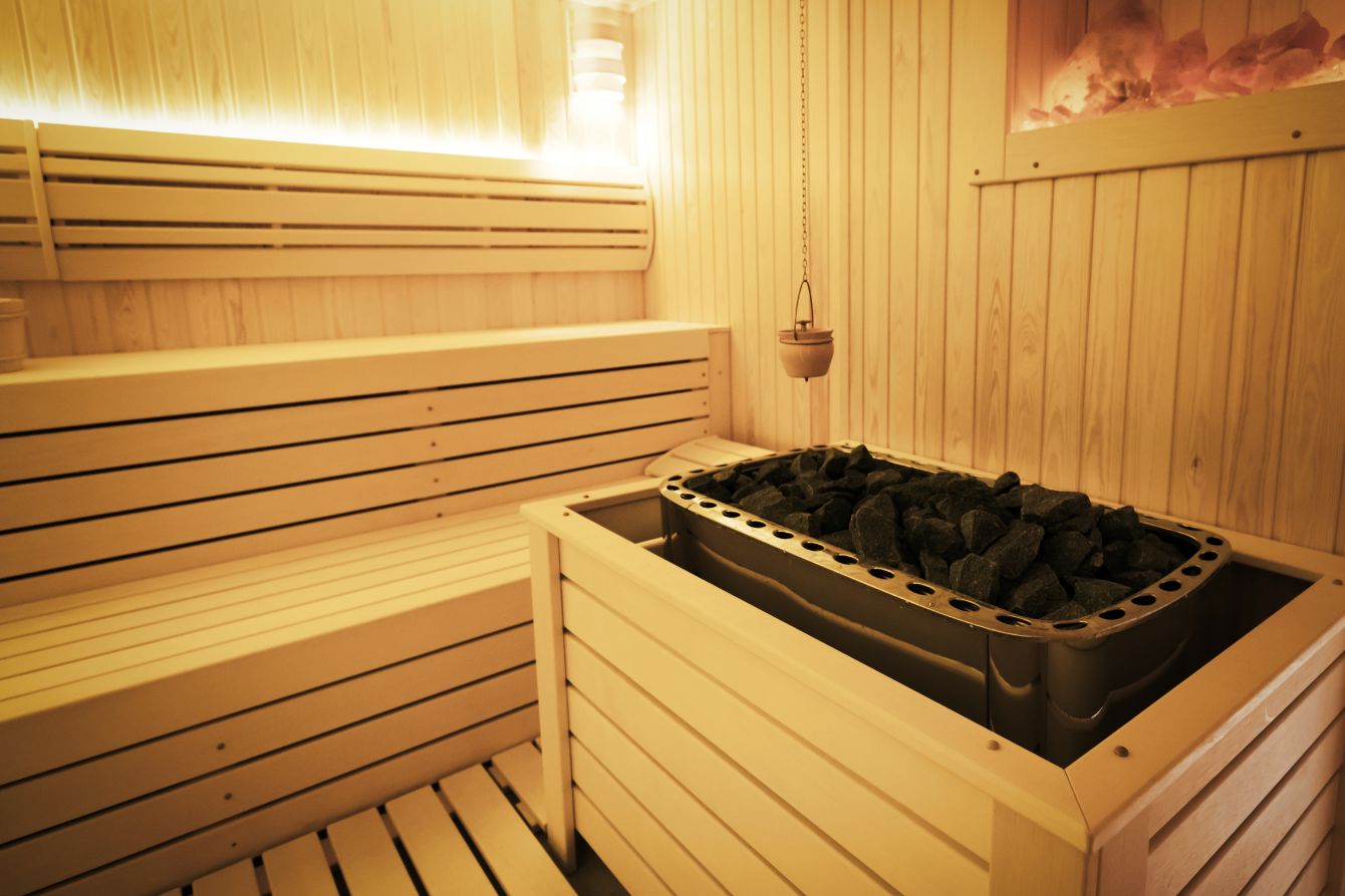A picture of a clean empty infrared sauna.